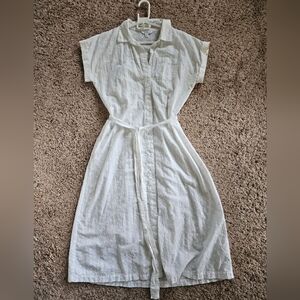 Elegant White Linen Dress